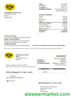 Holland BPW utility business bill,  SCR